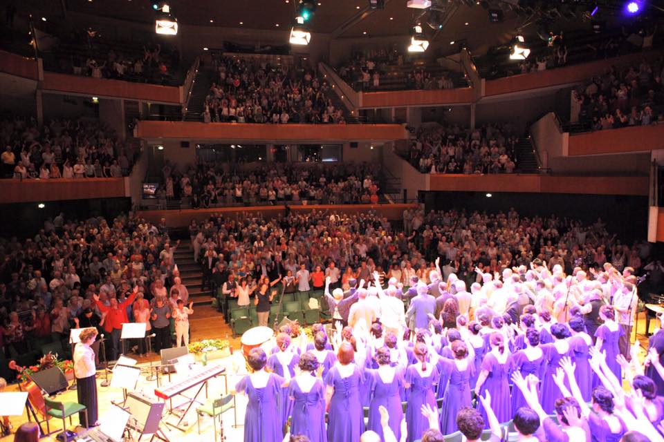 Looking towards the audience from stage
