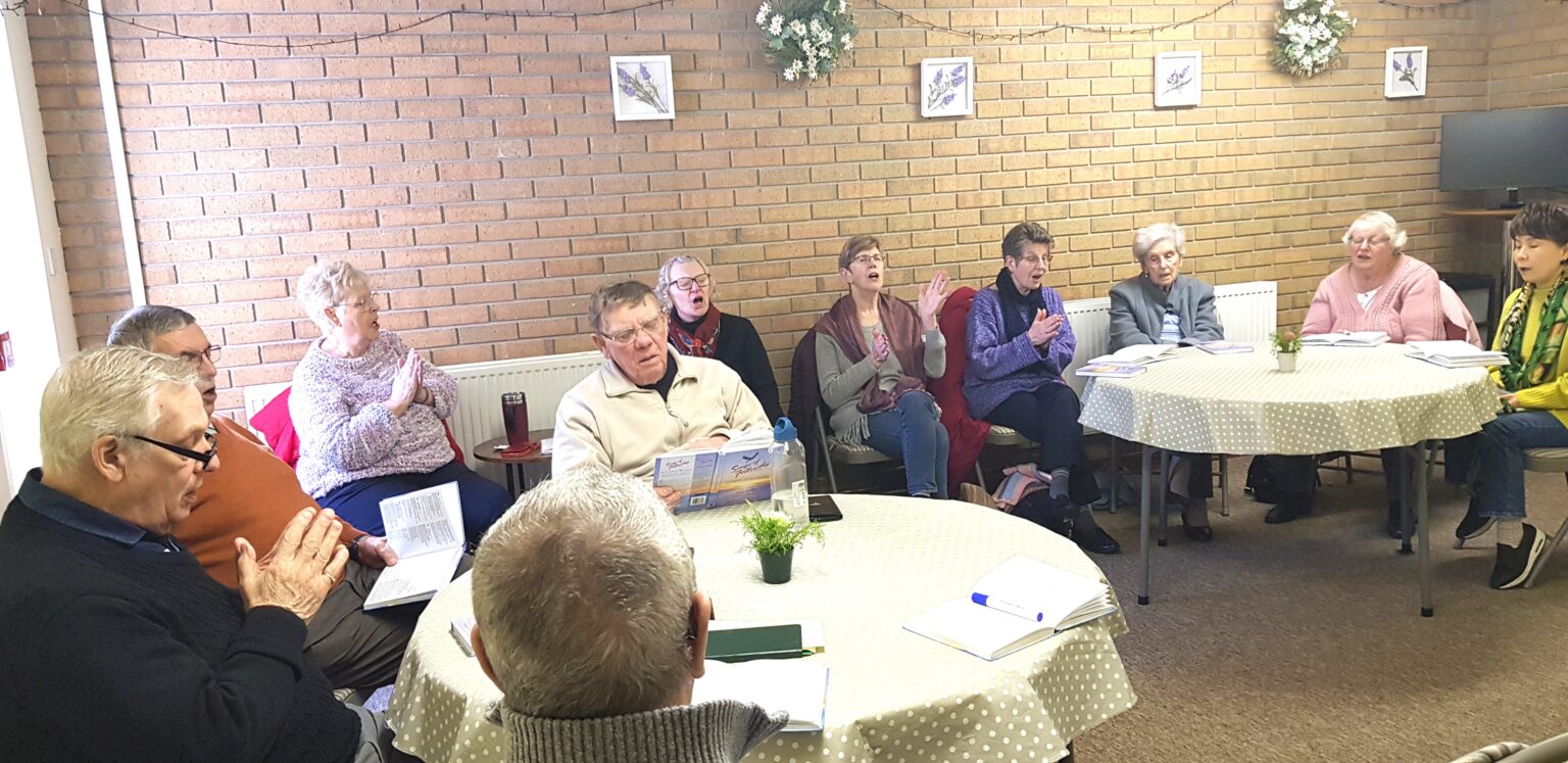 Prayer and Coffee gathering with people in fellowship